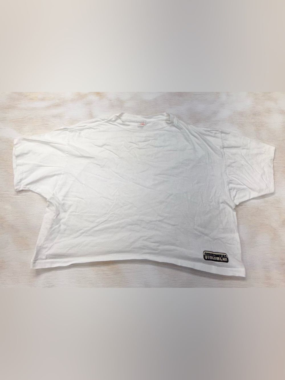 Vintage Hanes OTHERWEAR White Cropped Crew Neck Men’s XL T-Shirt